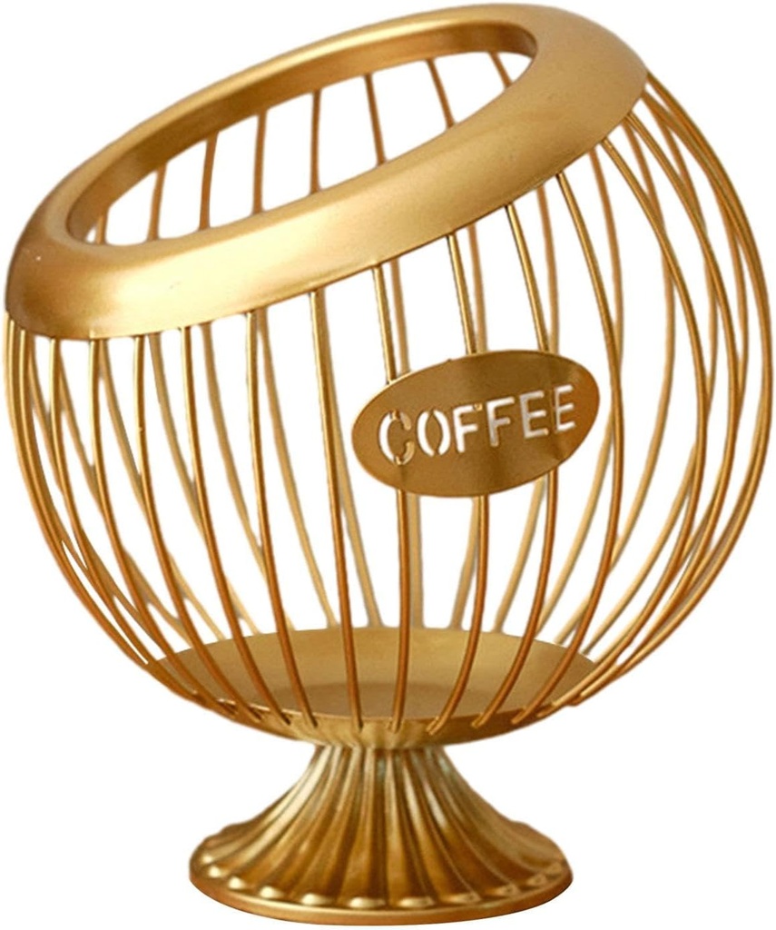 Coffee Pod Storage Basket, Coffee Capsule Cages for Restaurant, Gold