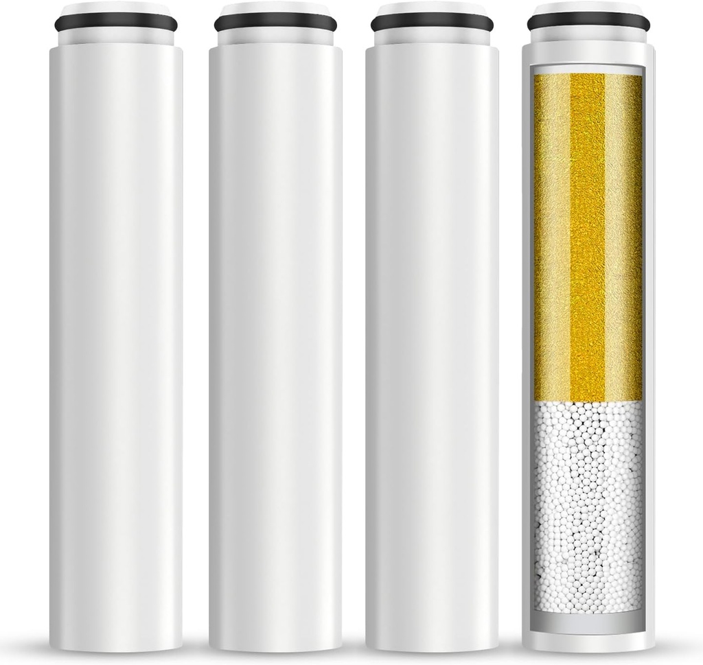 Cobbe 4 Pack Replacement Filters for Handheld Shower Head - UPGRADE FILTERING DURATION - Remove Chlorine - Reduces Dry Itchy Skin