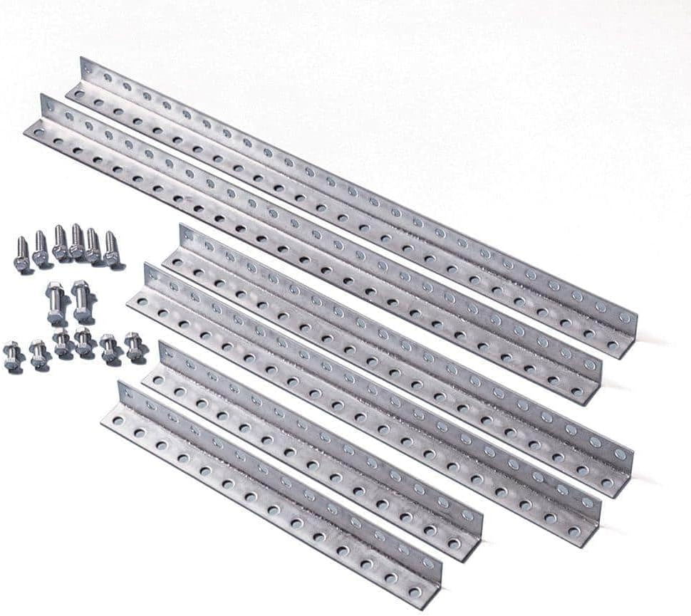 Overhead Garage Door Track Punch Angle Iron Hanger Replacement Kit Bracket and Mounting Hardware with Screws and Bolts