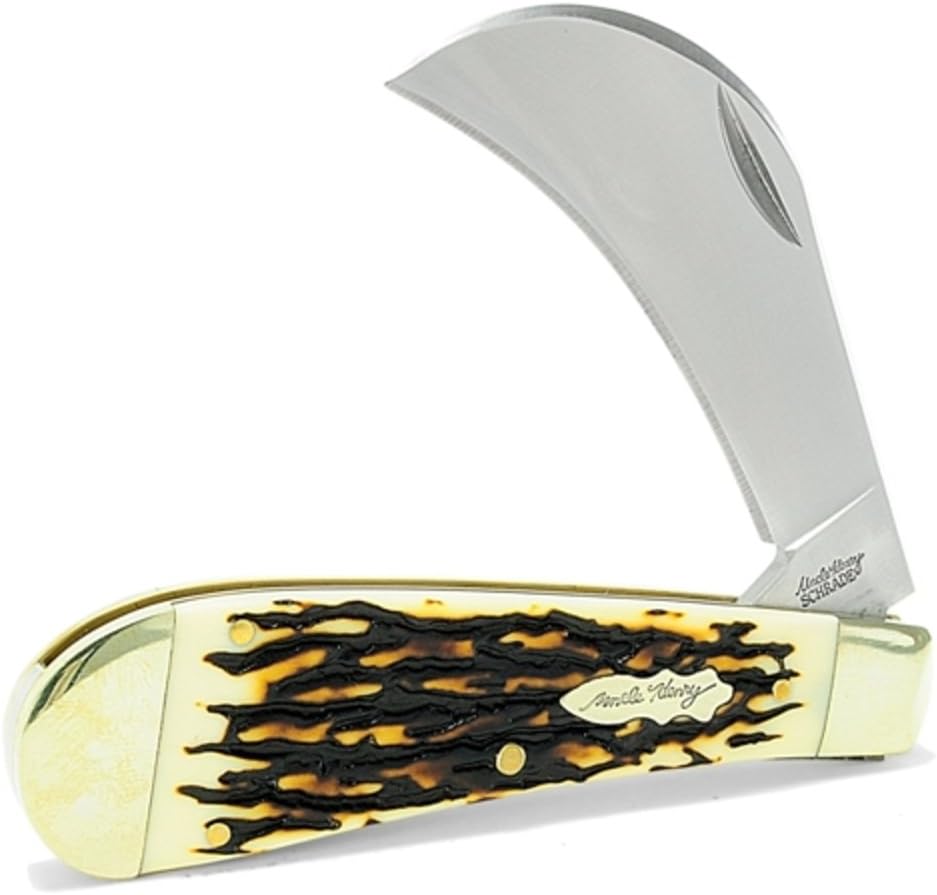 Uncle Henry Next Gen Staglon 16UH Hawkbill Pruner 7in Folding Knife with 3in Hawkbill Blade for Hunting, Camping and EDC