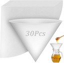 30Pcs Cooking Oil Filter Cone Filters, ROOKEA Non Woven Funnel Filter Kitchen Cooking Oil Filter Maple Syrup Filters Oil Strainer for Deep Fryer