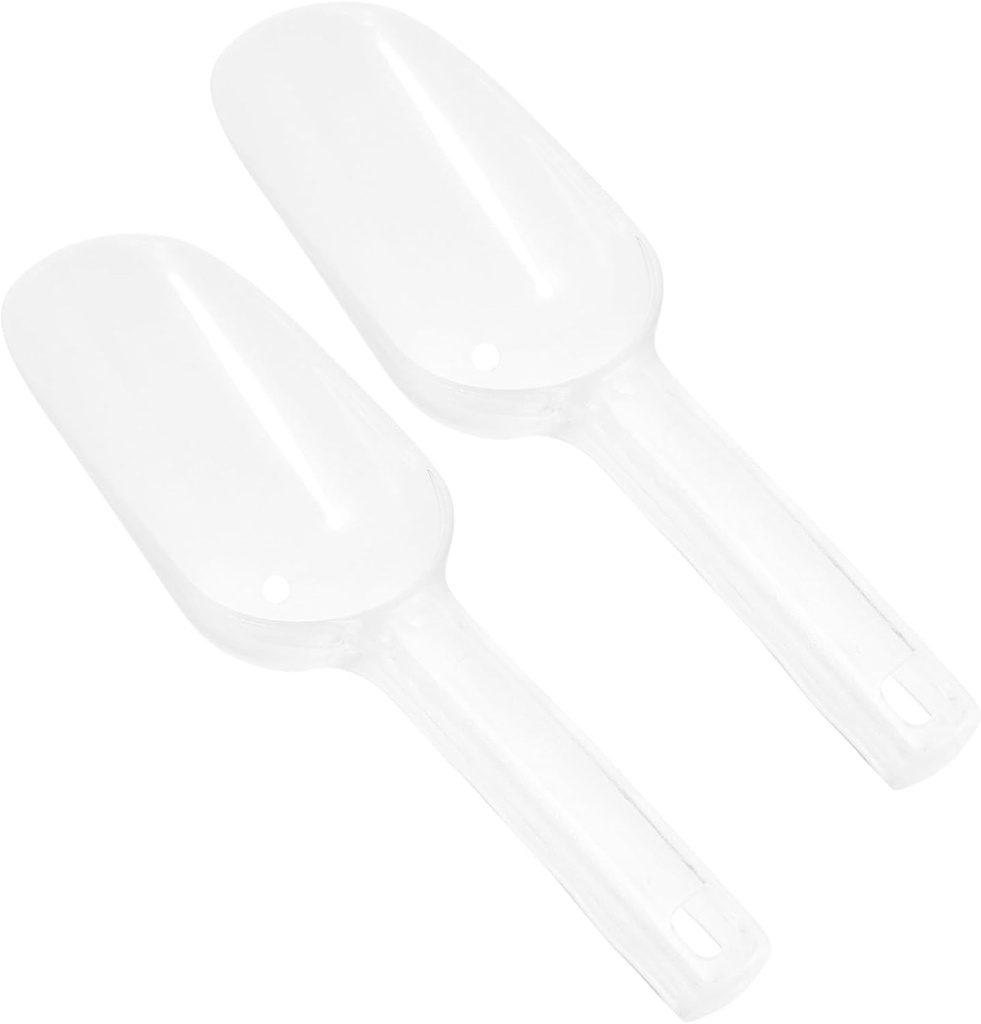 Garneck 2pcs Plastic Ice Scooper for Ice Maker Pet Food and Loose Tea Comfortable Handle for Flour Candy and Rice Versatile Kitchen Tool