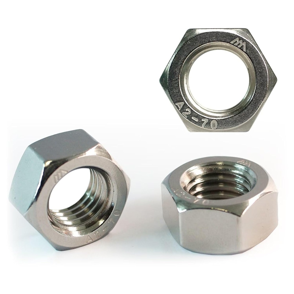 1/2"-13 Hex Nuts (45pcs), 304 Stainless Steel (18-8), Hardware, UNC, Coarse Thread