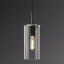 Black Glass Pendant Light Kitchen Island 1PK, Adjustable Modern Pendant Light Fixtures, Pendant Lighting Over Island, Indoor Chandelier for Bedroom Bathroom, Included Bulb