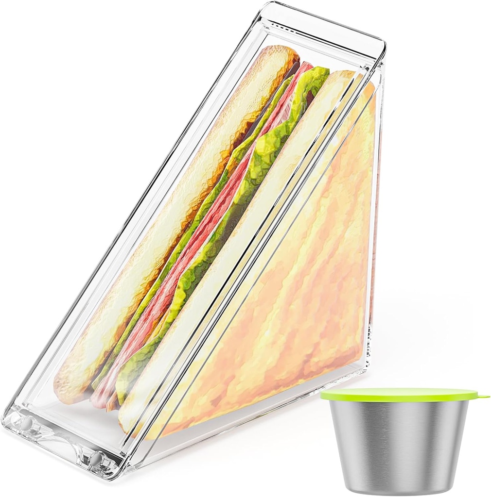 Triangle Sandwich Container, Sandwich Storage Box, Reusable Portable Acrylic Clear Sandwich Bento Box on-the-go Sandwich Holder For Lunch Picnic Travel (1pc)