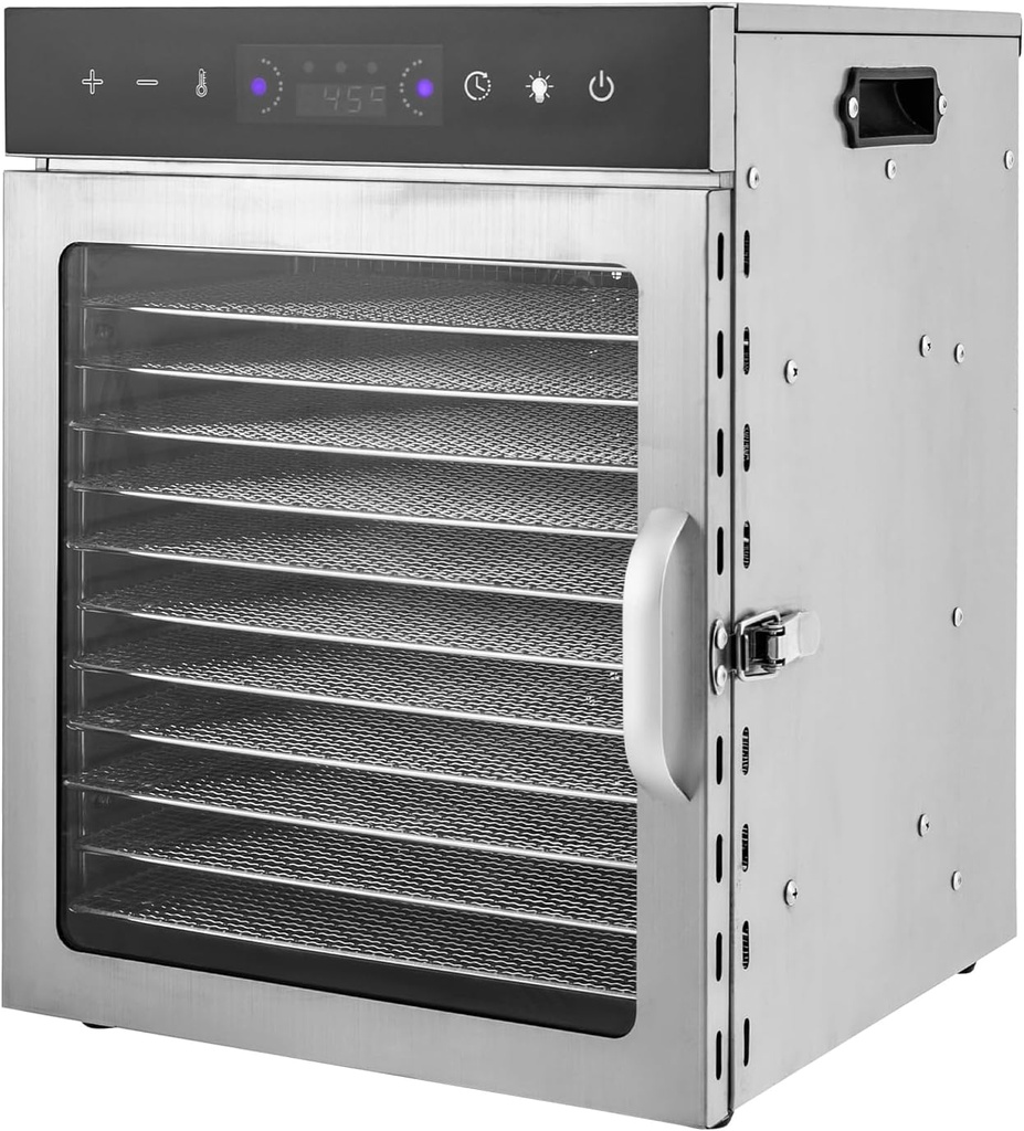 8 Trays Large Food Dehydrator Machine, up to 185℉ Temperature, 8 Stainless Steel Trays Dryer Machine, for Dog Treats, Meat, Fruit, Veggies, Snacks (12Trays style2)
