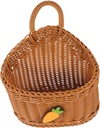 Woven Hanging Basket for Kitchen Storage Rustic Wall Organizer for Fruits Vegetables Snacks Decorative Carrot Design for Home Decor