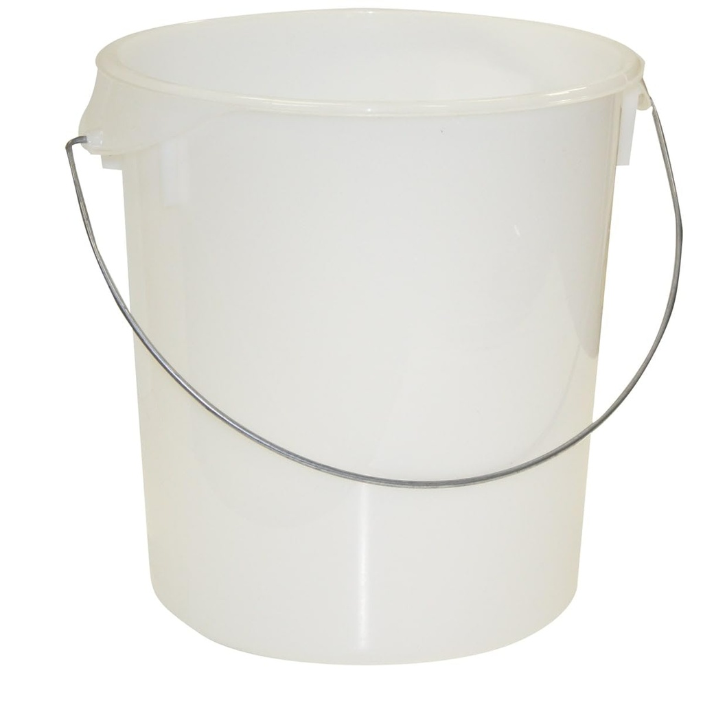 Rubbermaid Commercial Products Plastic Round Food Storage Container with Handle, 22 Quart, White, High Temperature Range Food Storage for Wet/Dry Food in Kitchen/Restaurants/Cafeteria