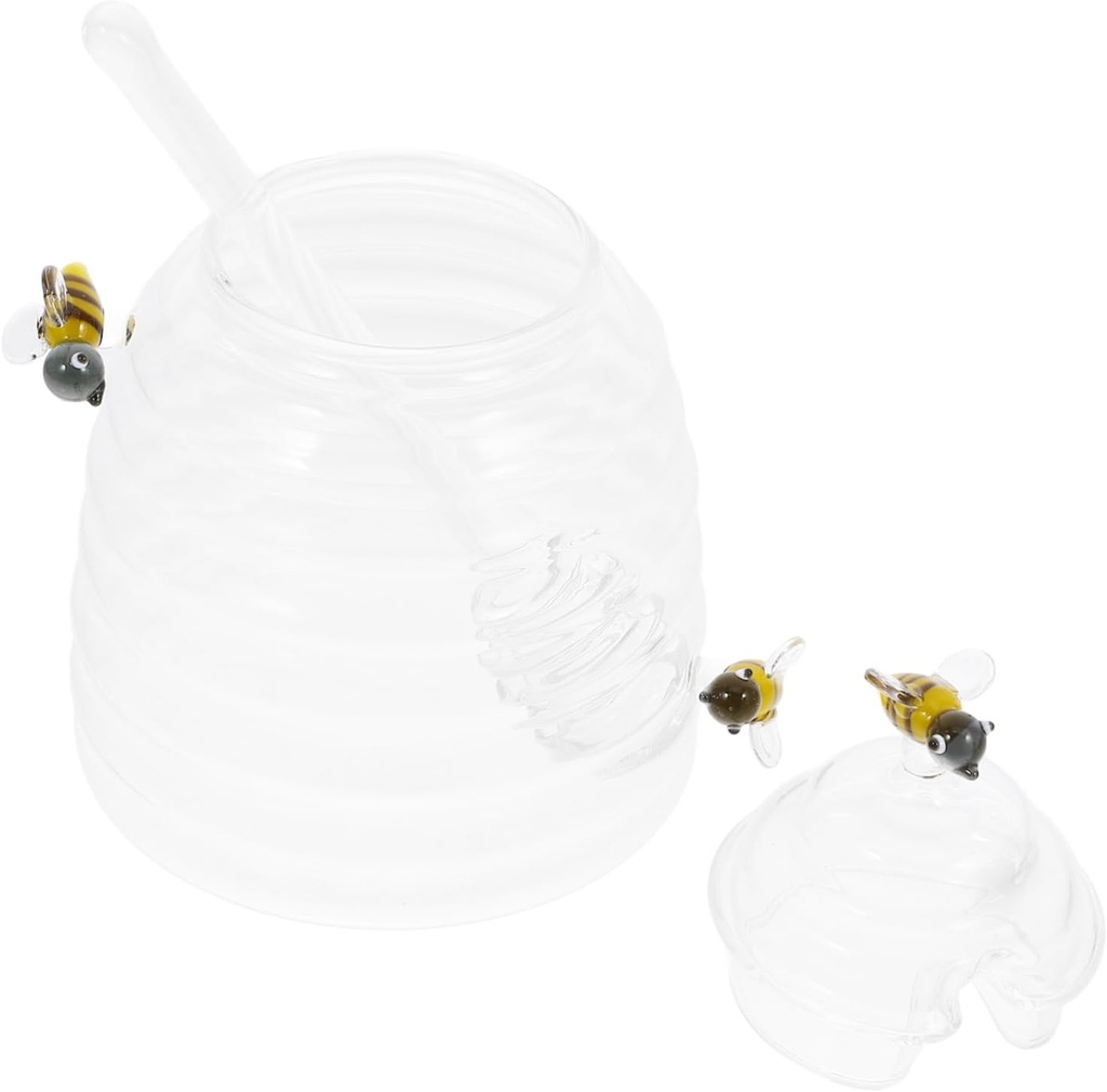 Stylish Honey Bee Mason Jar Honey Jar Glass Lidded Container Dispenser Pot