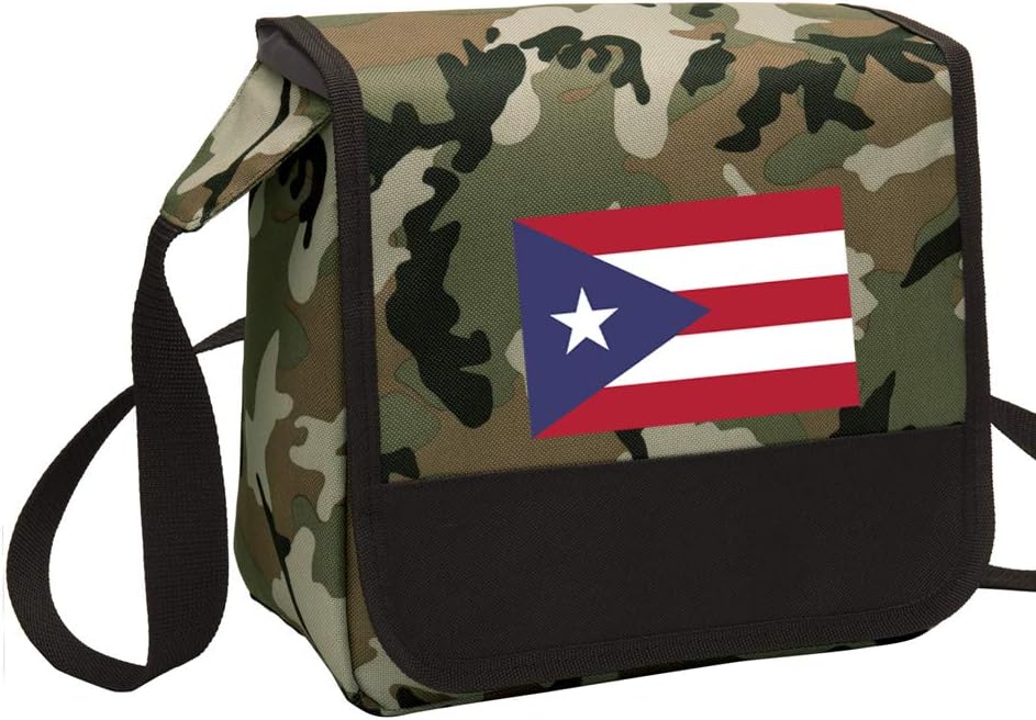 Camo Puerto Rico Flag Lunch Bag Shoulder Puerto Rico Lunch Boxes