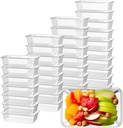 Sawysine 100 Pcs Plastic Meal Prep Containers Food Storage Containers Reusable Lunch Bowls with Lid Stackable Disposable Lunch Boxes 1 Compartment Bento Box(Clear,22 oz)