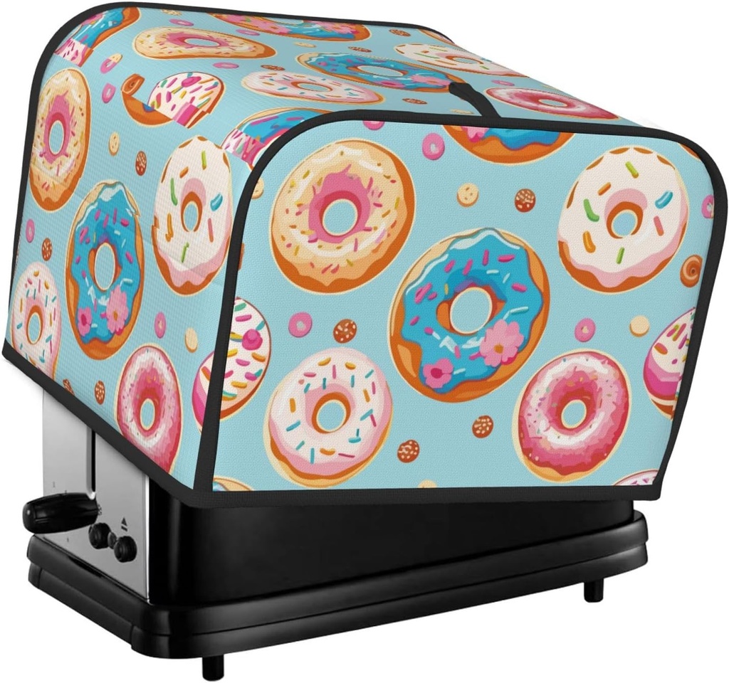 Oven Cover Kitchen Bread Machine Protector,4 Slice Toaster Cover For Home,Fingerprint Coaster Cover,Kitchen Small Appliance,Colorful Donut
