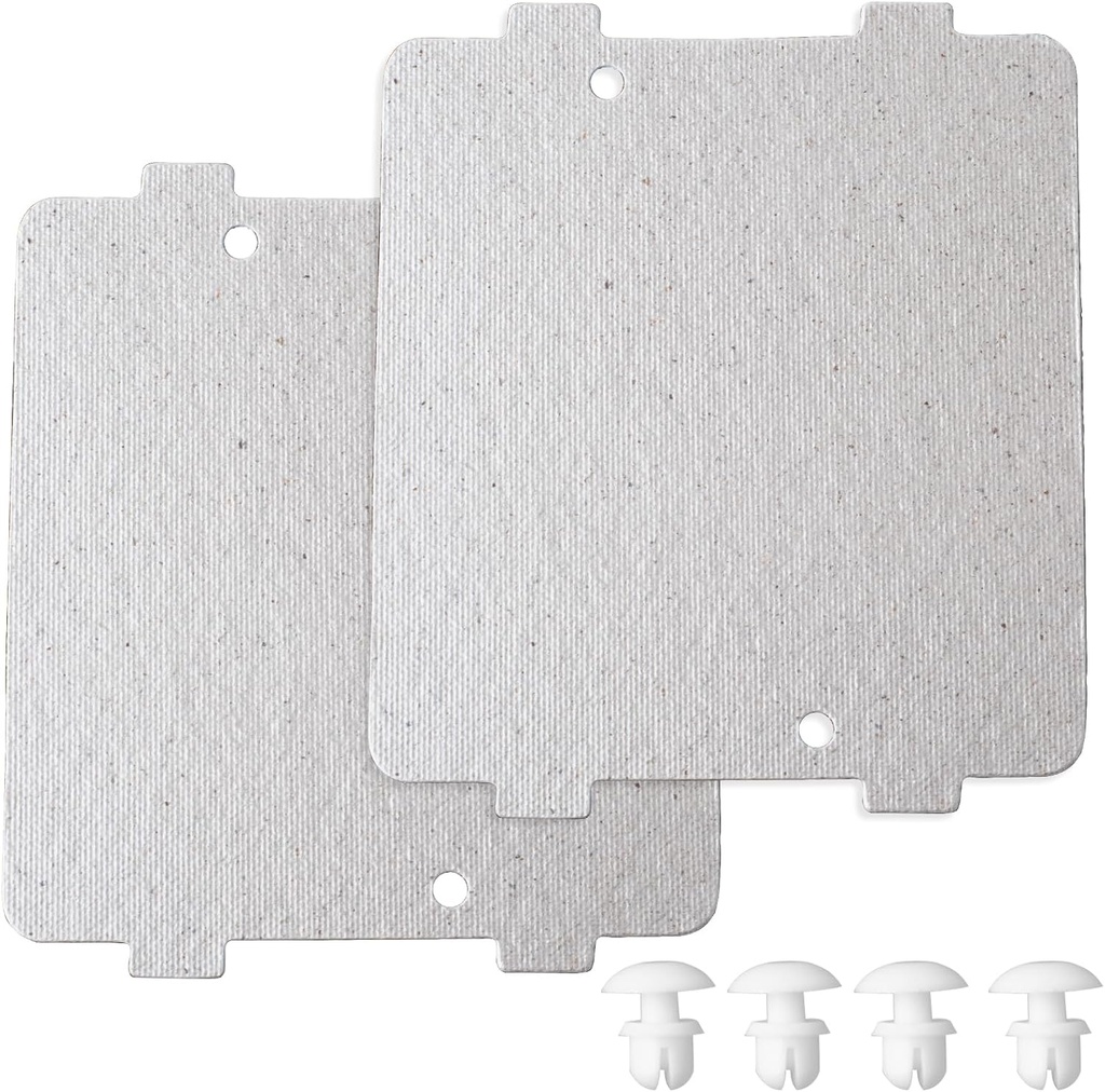 WB39X10034 262100100006 Microwave Waveguide Cover (2-Pack) for GE Microwave, 3-7/8" x 4-1/4" Mica Plate Replacement,Includes Locking Rivets - Replaces AP4980541, AH3486812, PS3486812