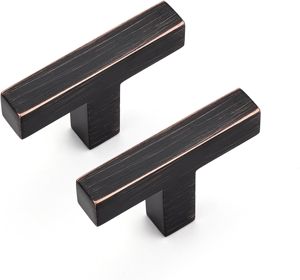 Ravinte 10 Pack Solid Single Hole Slim Square Bar Drawer Handles Kitchen Cabinet Handles Oil-Rubbed Bronze Drawer Pulls Kitchen Cabinet Hardware Handles Oil-Rubbed Bronze Cabinet Pulls