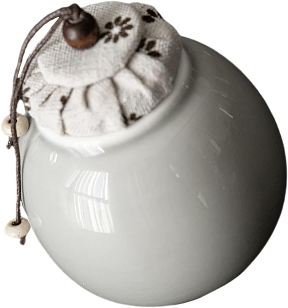 Ceramic Tea Jar Airtight Sealing Canister for Loose Tea Storage Travel Mini Portable Container with Transparent Design for Coffee Sugar Candy and Spices
