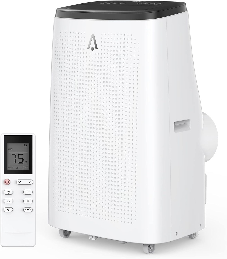 14,000 BTU Portable Air Conditioner - 3-In-1 AC Unit with Cool/Fan/Dehumidifier for Rooms Up to 750 Sq.Ft, Remote Control, Smart/Sleep Mode & 24H Timer Energy Saving Ideal for Home & School Workplace