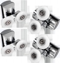 26mm Shower Door Rollers, 4pcs Sliding Shower Doors Wheels, Replacement Wheels Shower Doors，2xDouble Twin top/Bottom Shower ，Shower Door Runners Pulleys for Curved Glass Doors 4-8mm