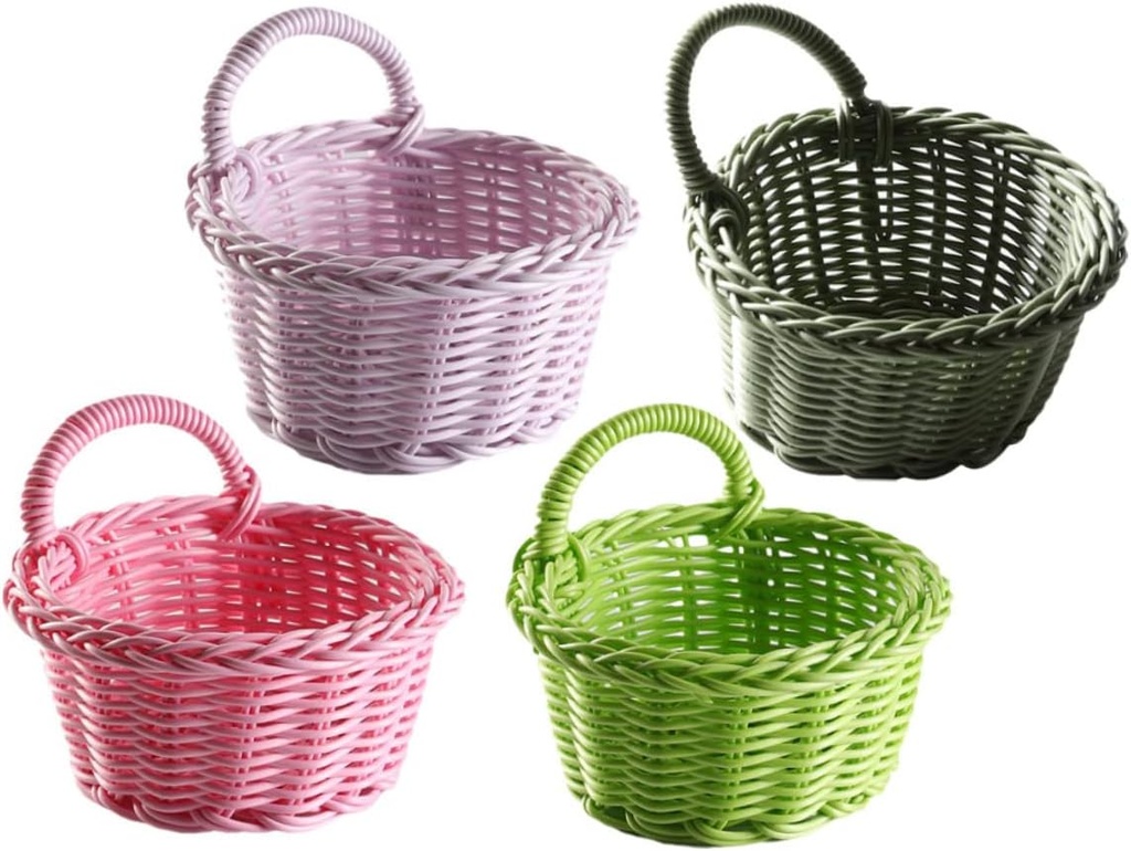 Easter Wall Hanging Woven Basket Wall Hanging Rattan Kitchen Storage Basket for Fruits Vegetable Flower Decor Random Color