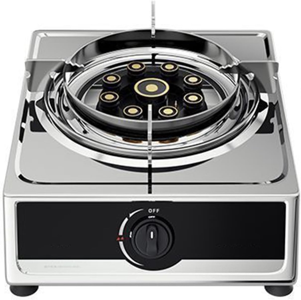Single Burner Gas Stove - High Pressure Propane Burner for Countertop Cooking - Commercial Stainless Steel Gas Range