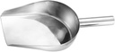 Mikinona 1pc Stainless Steel Ice Scoop for Flour Popcorn and Multi-purpose Food Shovel Smooth Edges for Comfortable Use Kitchens and Events
