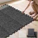 BXI Soundproof Interlocking Carpet Tiles Squares, 10 Pcs 11 x 11 x 0.4 inches Peel and Stick Flooring Tiles, High Density Non-Slip Noise Reduction Puzzle Felt Protects Hardwood Floors & Adds Cushion