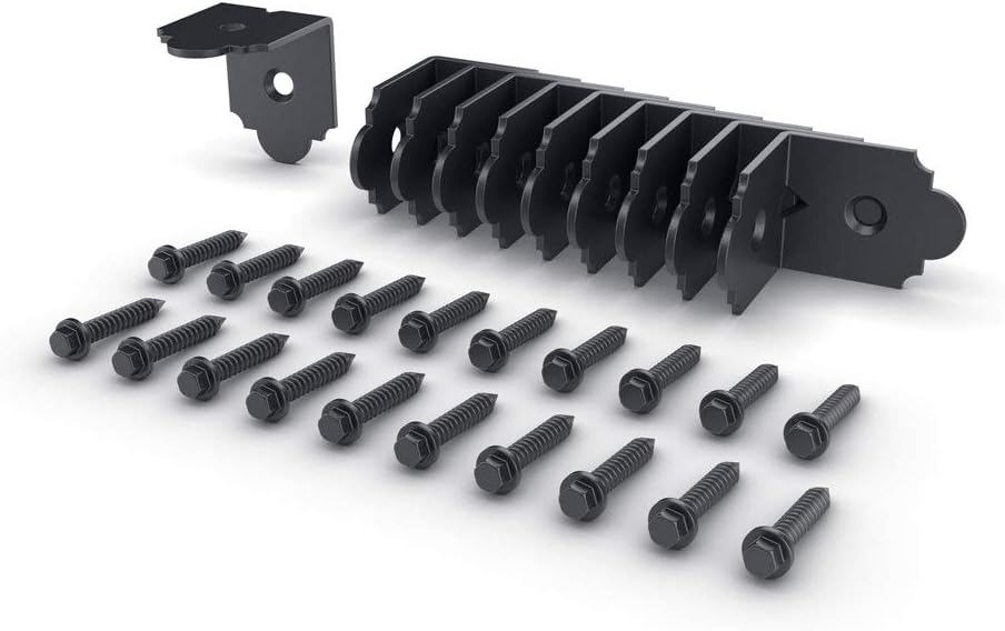 OZCO Laredo Sunset Standard 2" Rafter Clips with Matching Hardware, Black Powder-Coated Galvanized Steel Clips for Outdoor Wood Structures, 10-Pack, 56617