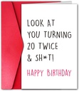 Funny 40th Birthday Card for Friend Sister Brother, Sassy Happy 40th Birthday Gift, Forty Year Old Card Gift (Look at You Turning 20 Twice)