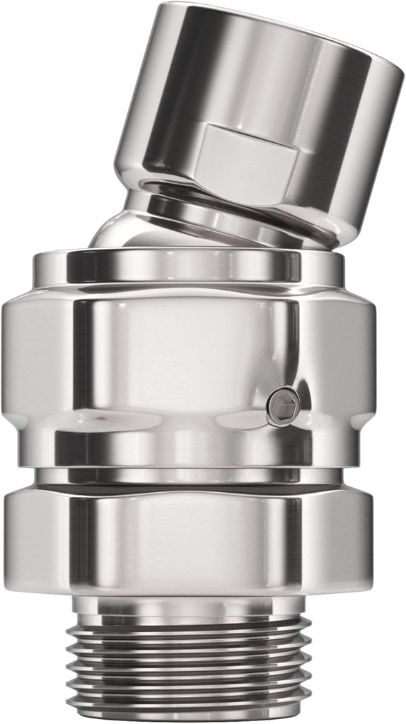 HammerHead Showers® Solid Metal Shower Head Swivel Ball Adapter, Chrome | Adjustable Pivot Ball To Adjust Showerhead Angle | Universal Connector Joint Fits Fixed, Hand Held & Rain Shower Heads