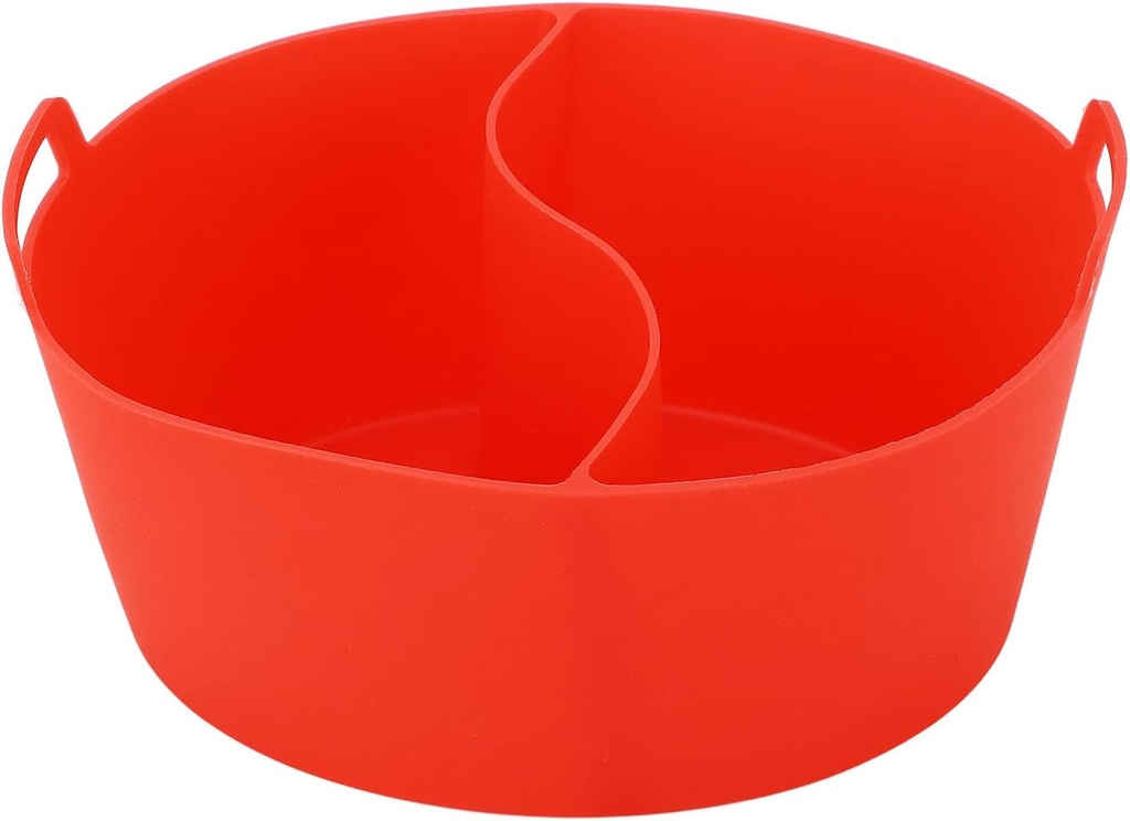 Slow Cooker Divider Insert, Slow Cooker Liner with Lift Handle, Silicone Slow Cooker Liner, Reusable Corck Pot Divider Liner, Heat Resistance Pot Divider Liner for Slow Cooker, Corck Pot(Red)