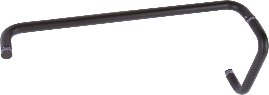 Rockwell Security Mont Hard Combination Towel Bar with Shower Door Handle 6 x 18inch in Matte Black Finish for Frameless Heavy Glass Shower Doors