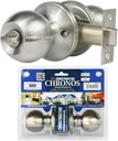 CONSTRUCTOR Chronos Privacy Door Knob Handle Bedroom and Bathroom Non-Keyed Lock Set - Satin Nickel