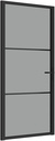vidaXL Black ESG Glass and Aluminum Interior Door - Modern Design, Privacy Protection, Durable Material, Easy Installation