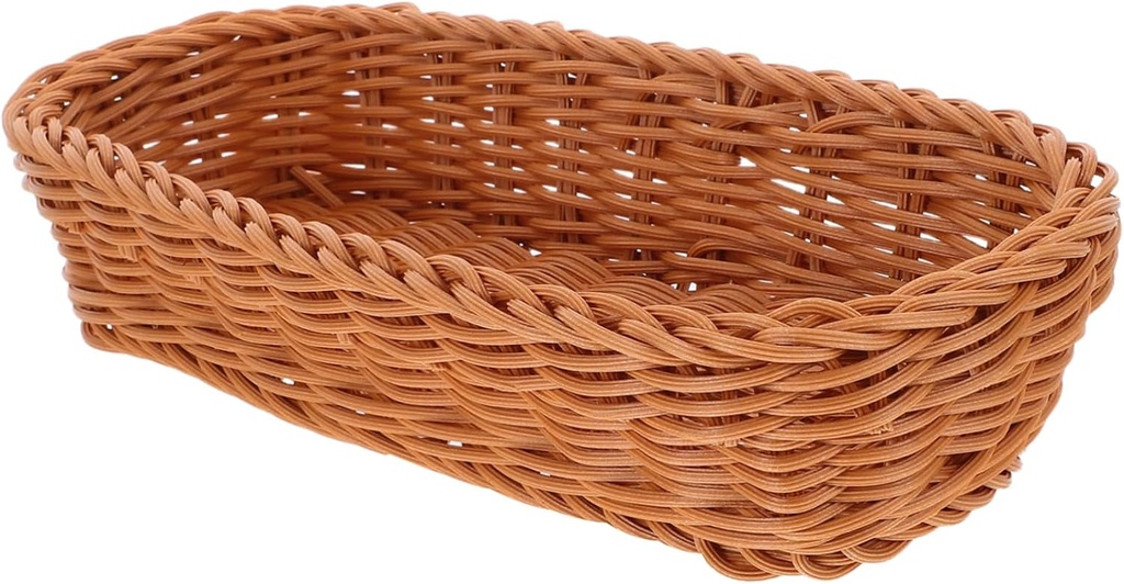 Plastic Imitation Rattan Tableware Storage Basket for Kitchen and Dining Chopsticks and Cutlery Container Natural Color Multifunctional Utensil Holder for Forks and Spoons