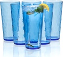 KOXIN-KARLU Mixed Drinkware 26-ounce Plastic Tumbler Acrylic Water Glasses, set of 6 Blue