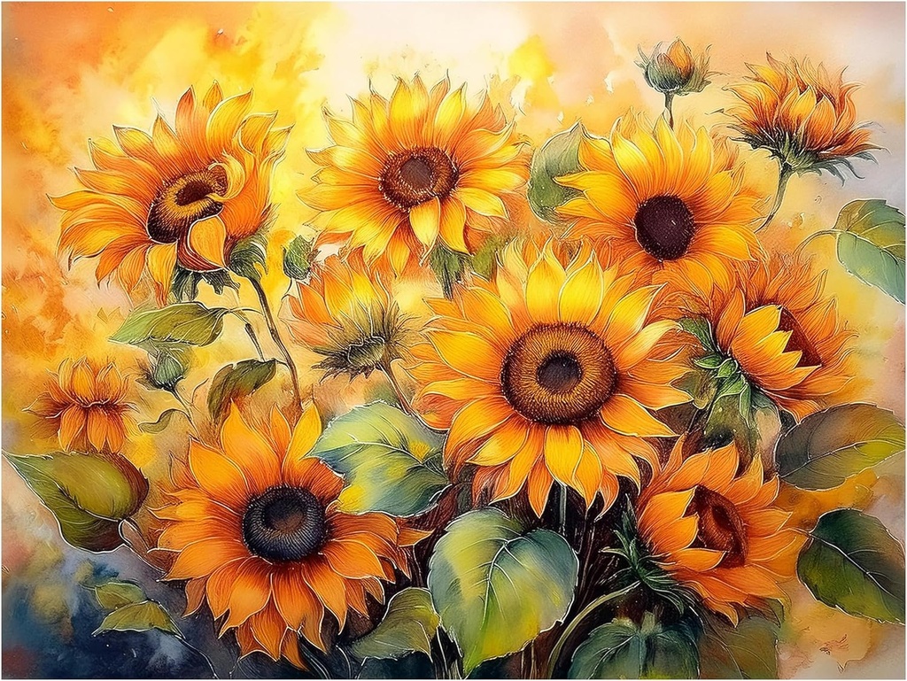 Sunflower Bouquet Pattern A965 Accent Tile Mural Kitchen Bathroom Wall Backsplash Behind Stove Range Sink Splashback One Tile 10"x8" Ceramic, Glossy
