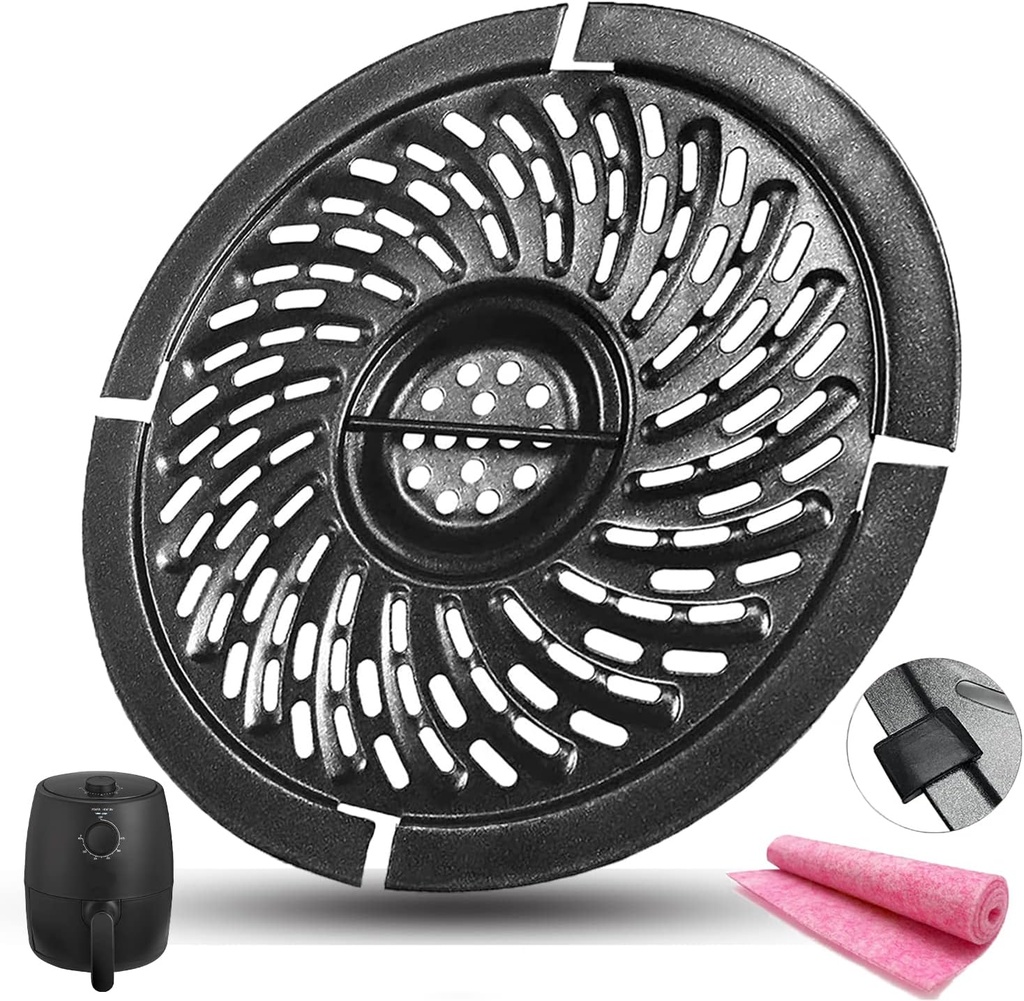 ALJ Round Air Fryer Replacement Tray for 2QT Bella Pro Series Air Fryers, Upgraded Double-layer Nonstick Coating Air Fryer Grill Crisper Plate Pan Rack for Chefman/Dash/PowerXL 2QT Air Fryers