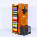 3-in-1 Can Cooler Holder with Bottle Opener - Wooden Beer Can Sleeves Organizer & Dispenser - Wall Mounted Beer Can and Bottle Cooler Storage - Ideal for Home Bars and Parties(Wood)