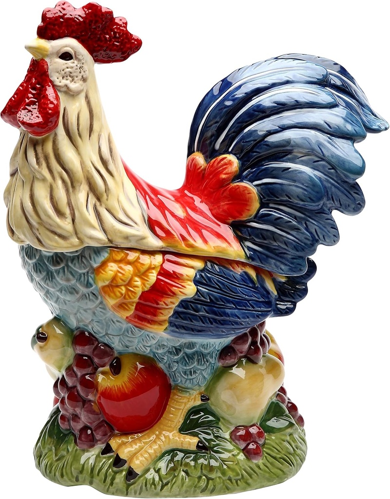 StealStreet SS-CG-31979 12" Tall Painted Standing Rooster on Fruit Kitchen Cookie Jar