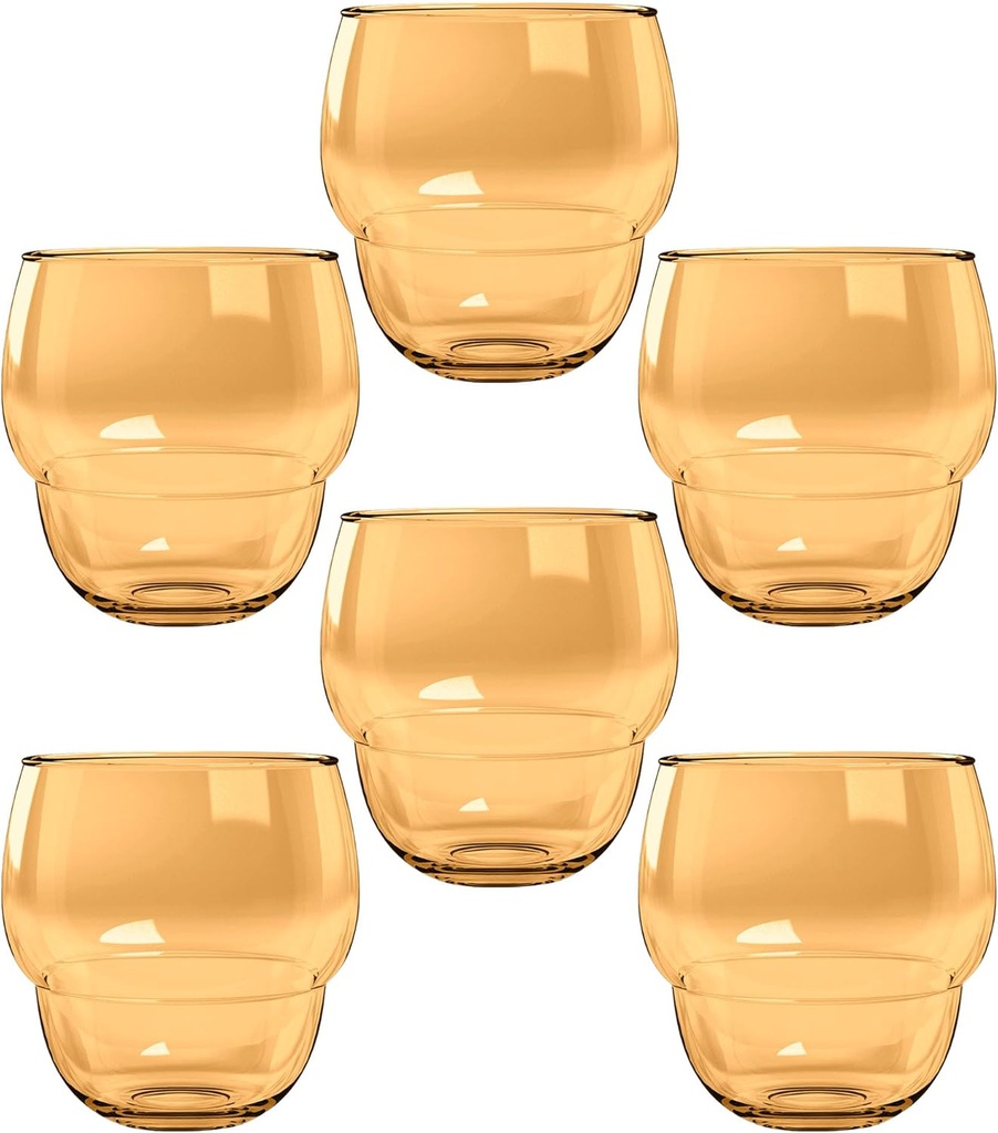 TarHong Stacking Bubble Tumbler, Premium Plastic, Indoor/Outdoor 14 Ounces, Set of 6, Cobalt Blue