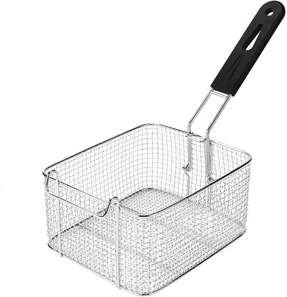 Deep Frying Basket with Long Handle Metal Mesh Electric Fryer Basket for Commercial Use