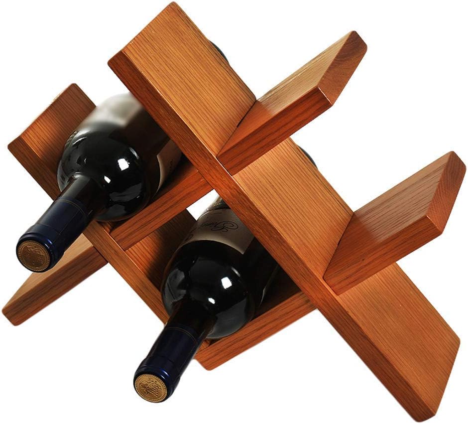Wine Rack Ornaments for Decoration Home Living Room Creative Wine Rack Display Wine Cellar Wood Color
