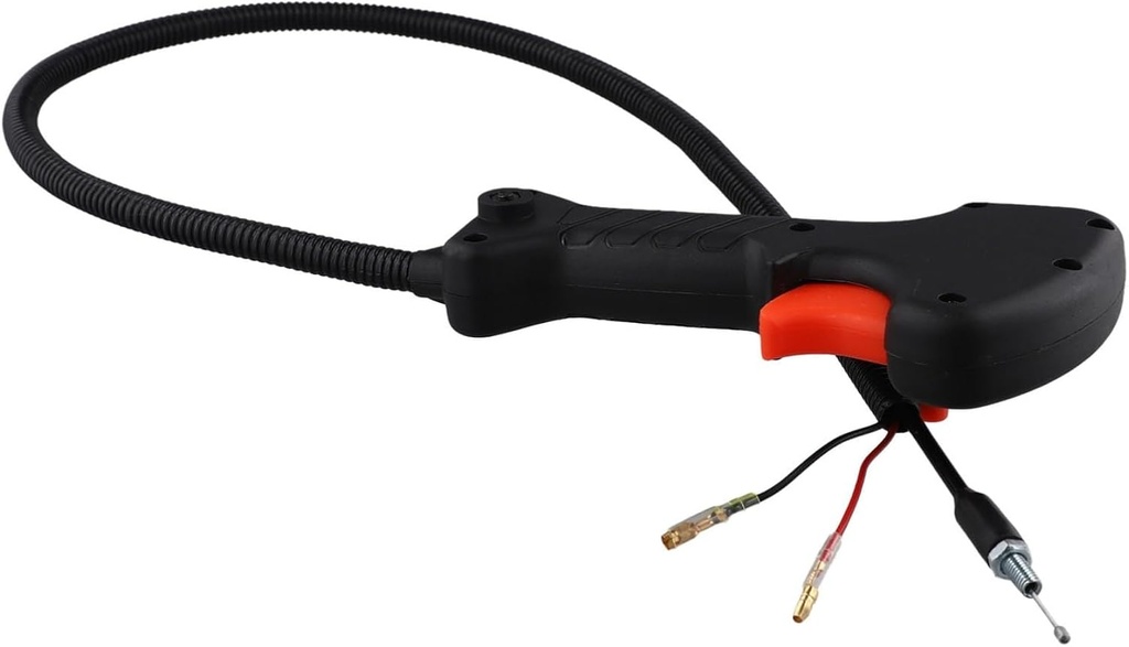 FABULETTA Brush Cutter Throttle Handle with Switch and Cable, 80 cm Length, Fits 19 mm Pipe Lawn Mower Replacement Parts