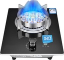 Gas Stove, Built-in 33cm Single Burner Gas Stove, 7.2KW 9-Cavity Timed High Flame, with Flame Failure Protection Device and Cast Iron Pot Rack for Easy Cleaning (Size : NG)