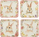Certified International Easter Garden 6" Canape/Luncheon Plates, Set of 4 Assorted Designs