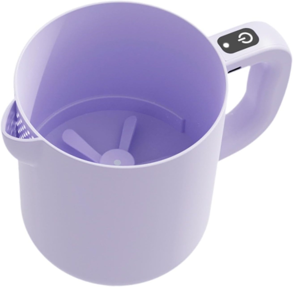 Electric Egg Beater Rice Washer Handheld USB-C Rechargeable Mixer with 1L Large Capacity Mixing Bowl for Kitchen Camping Dorm Cooking- Violet