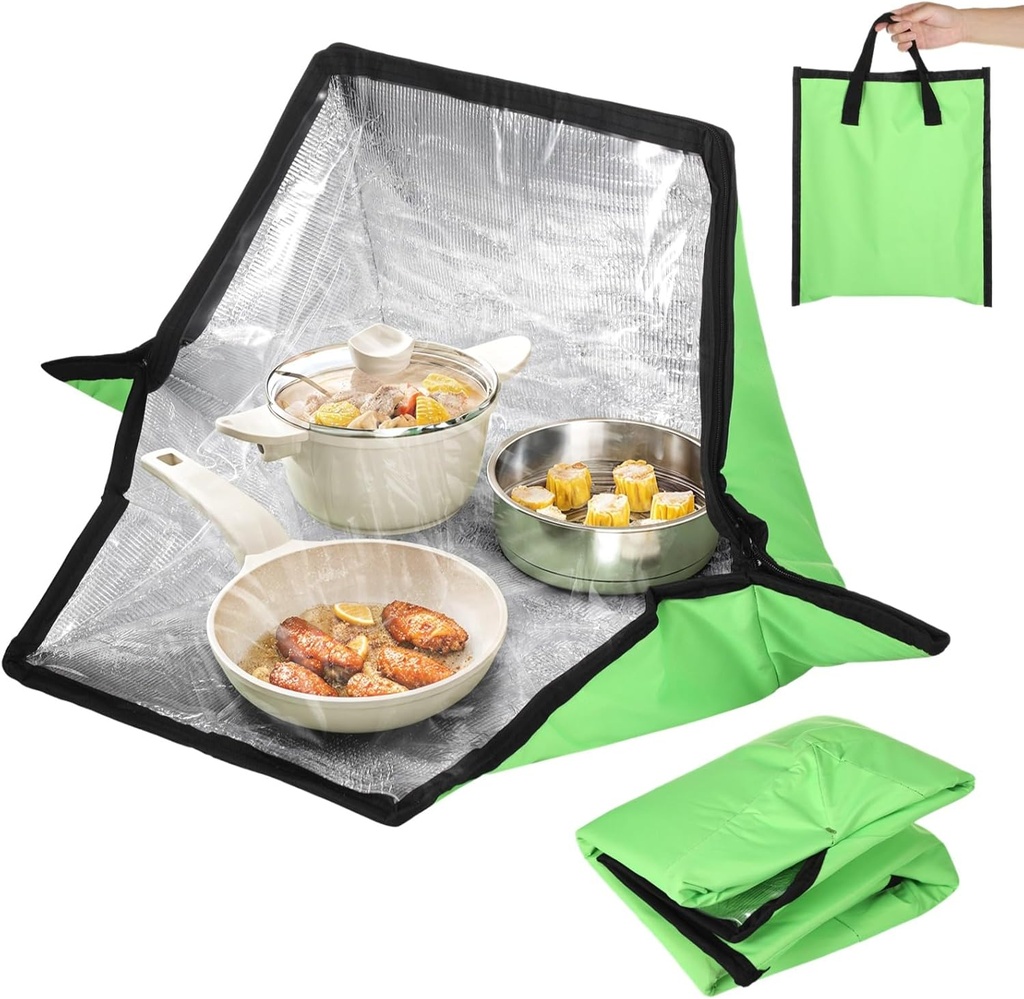 Portable Solar Oven, Foldable Outdoor Cooking Heater, Lightweight Reheating Solar Cooker, Ideal for Camping, Hiking, and Travel, Includes Storage Bag