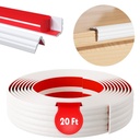 Premium White Peel and Stick Molding Trim for Walls Corner Protector Baby 1.6 in x 20 ft Vinyl Flexible Self Adhesive Wall Baseboard Flooring Tape Tile Floor Edge Ceiling Door Crown Mirror Frame