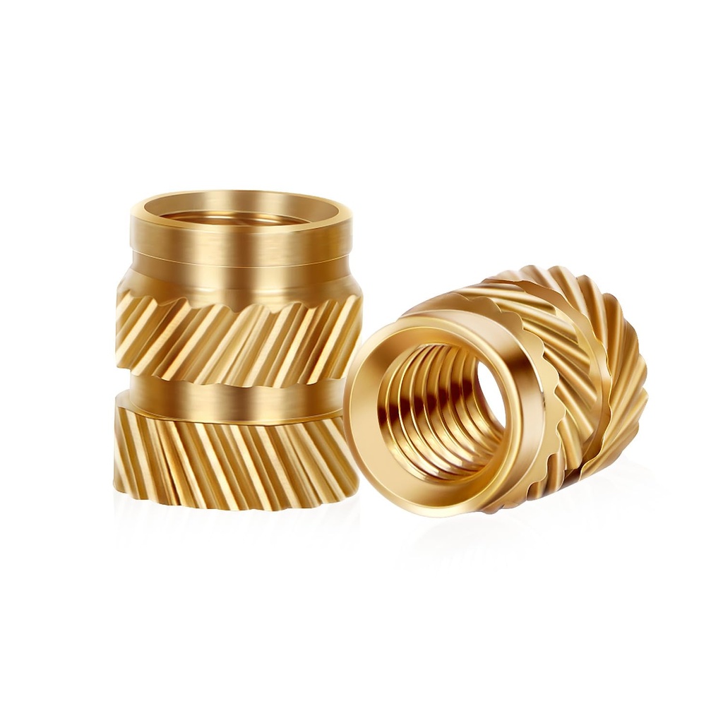 M3 x 5mm L x 5mm OD Threaded Inserts, 100 PCS Metric Knurled Insert Nuts, Premium Brass Heat Seat Inserts for 3D Printing Components