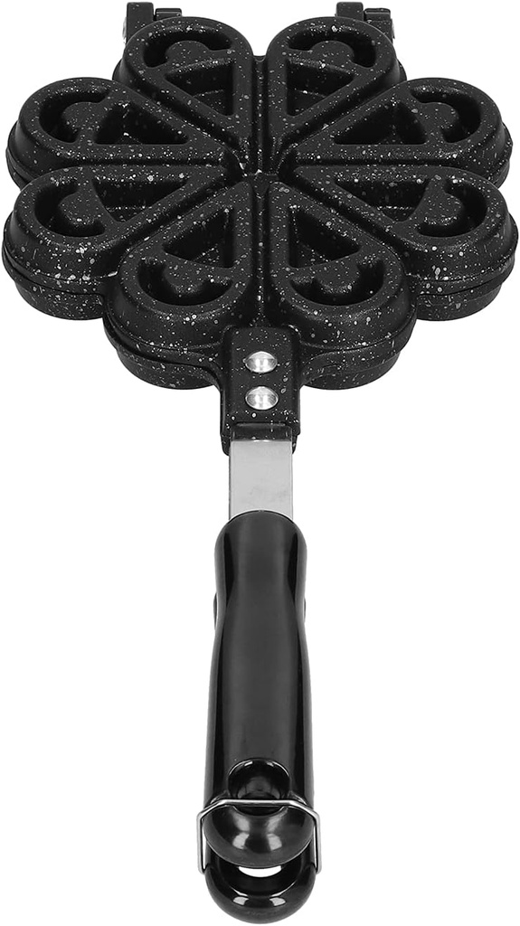 Stainless Steel Waffle Moldss,Multi Mini Waffle Maker,Cast Iron Waffle Maker,Heart Waffle Maker,No Stick Waffle Pan with 2 Stainless Steel Handle Heart Shaped Pancake Moldss