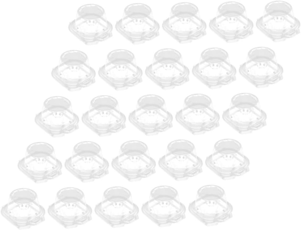 25pcs Clear Single Cupcake Containers Lid Transparent Muffin Packing Boxes for Transporting Desserts Candy and Pastries for Bakery Family Use and Catering Events